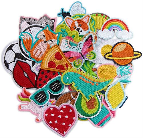 36 Pcs Set Embroidered Iron On Patches, Appliques for Clothing, DIY Sewing,